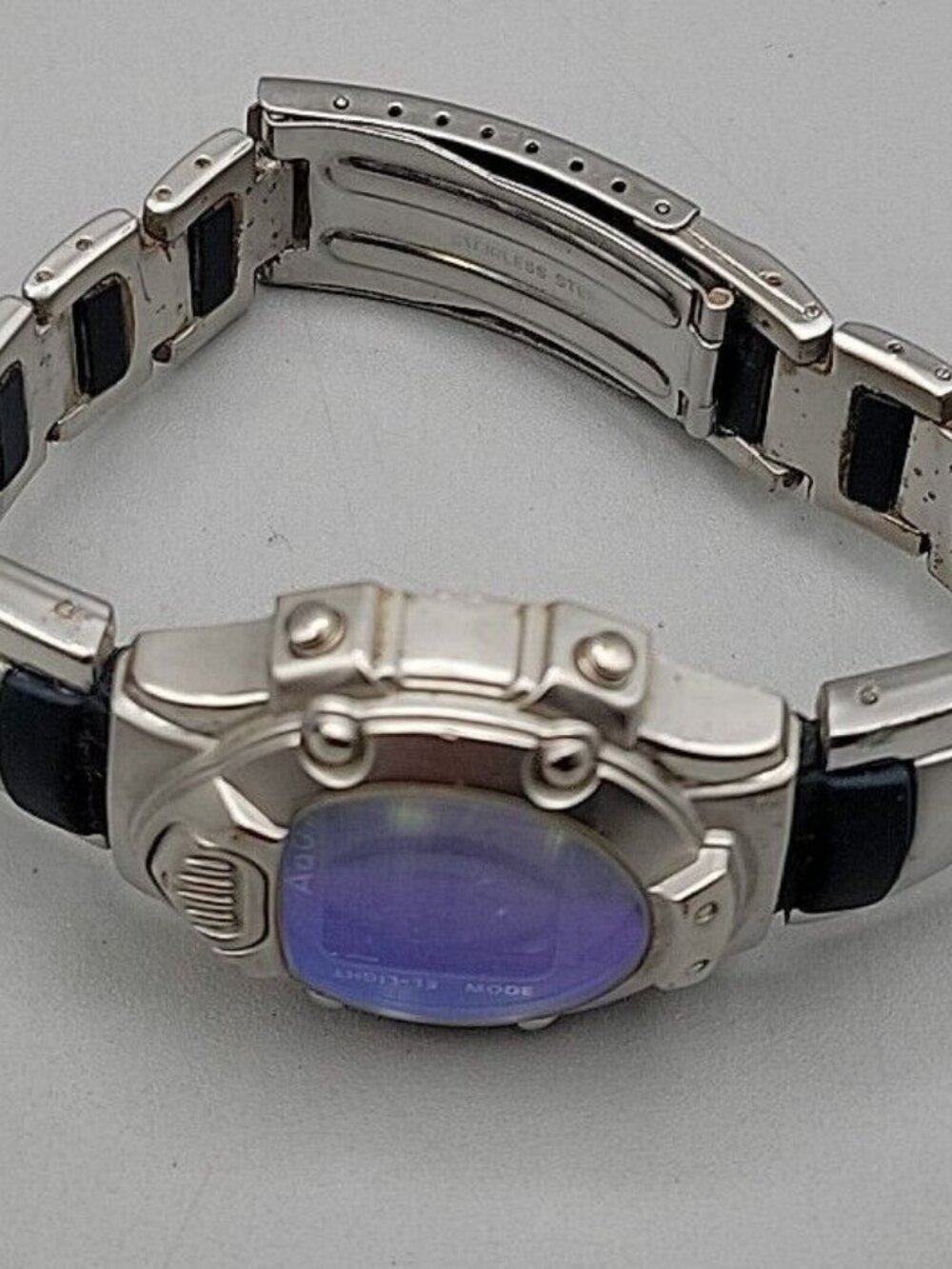 VTG Aqua Digital Men's Watch 38mm Silver Blue Oval Chrono Multi-Sport 7.75 - Picture 9 of 14
